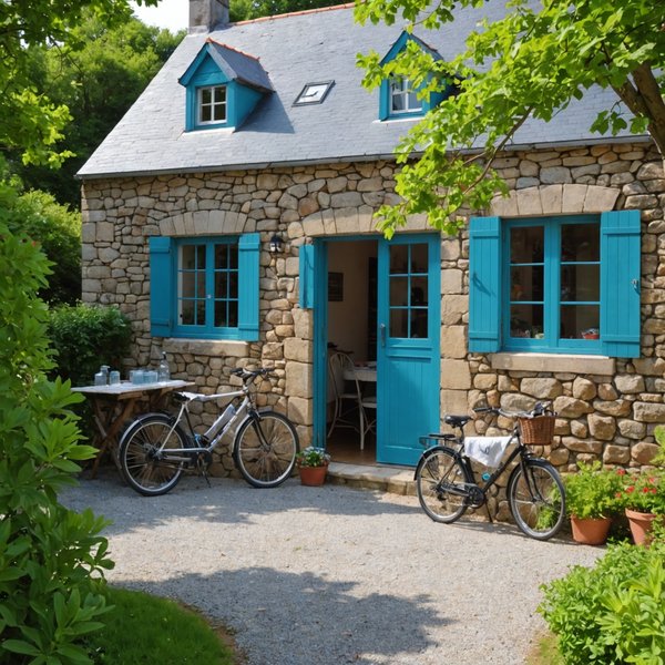 Où peut-on trouver une maison de vacances en Bretagne avec des cours de cuisine et des balades en vélo?